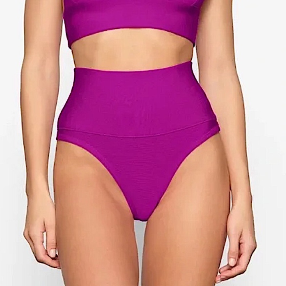 SKIMS High-Waist Bikini Bottom in Vibrant Purple